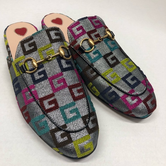 Gucci Princetown velvet multicolored monogram mules, NWOT - Picture 10 of 10